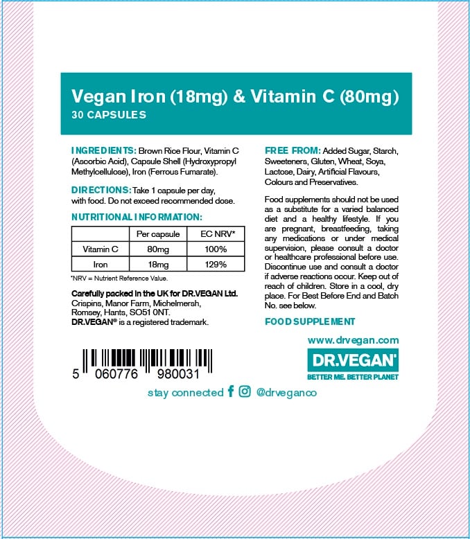 Dr Vegan - Gentle Iron + Vitamin C 30s