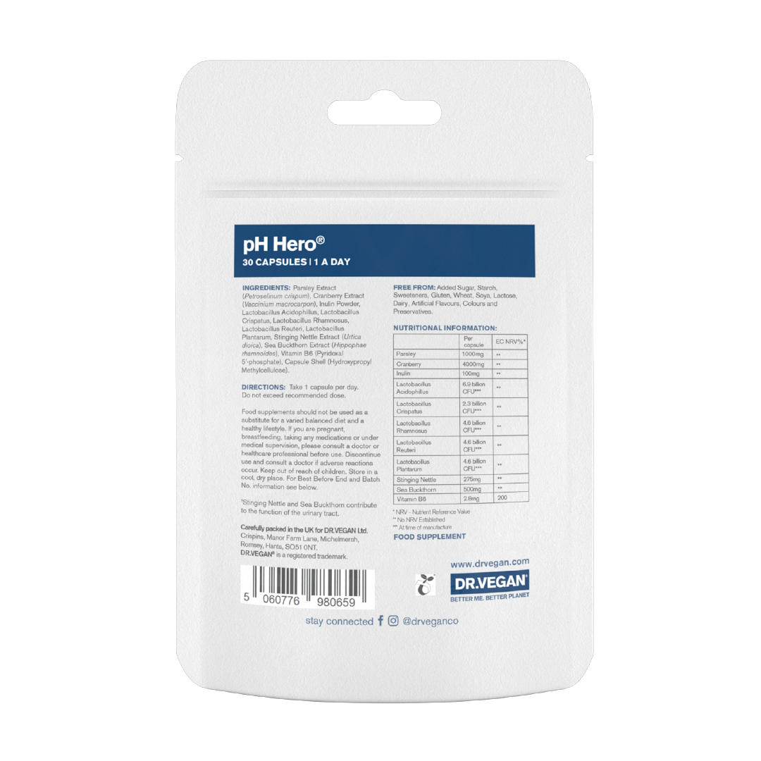 Dr Vegan pH Hero® Vaginal Health & UTI Support 30s