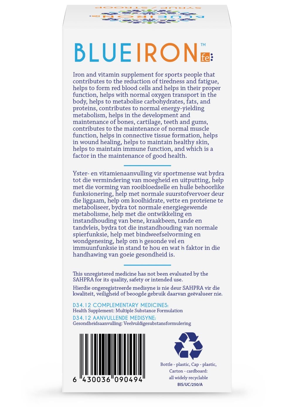 Blueiron - Sport Blueberry 250ml