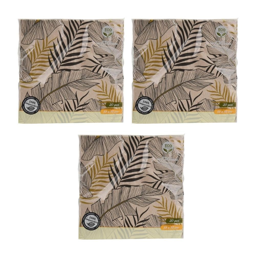 Eco Lifestyle - 3Ply Recycled Paper Serviettes 20s