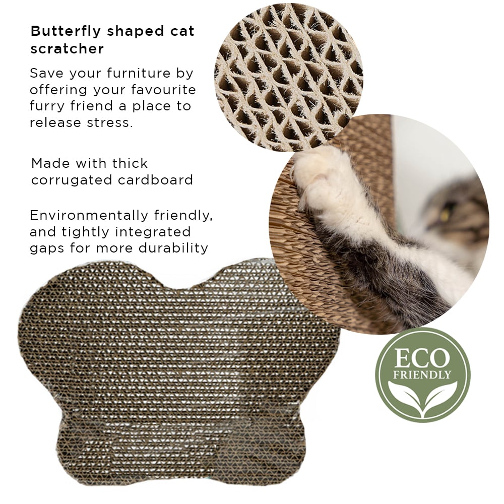 Eco Lifestyle - Catnip Infused Cat Scratcher Butterfly Print