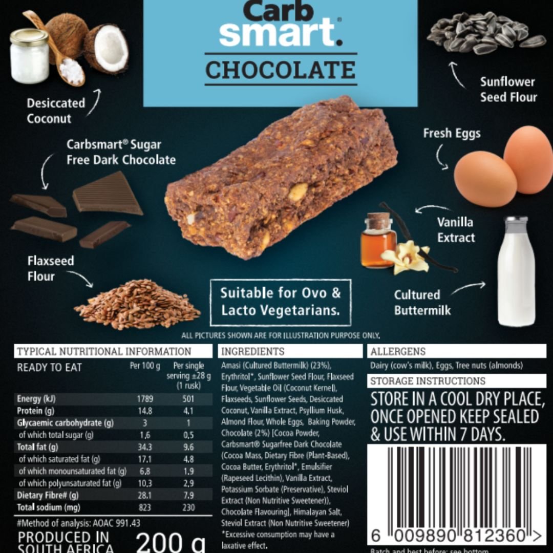 Carbsmart - Rusks Chocolate 200g