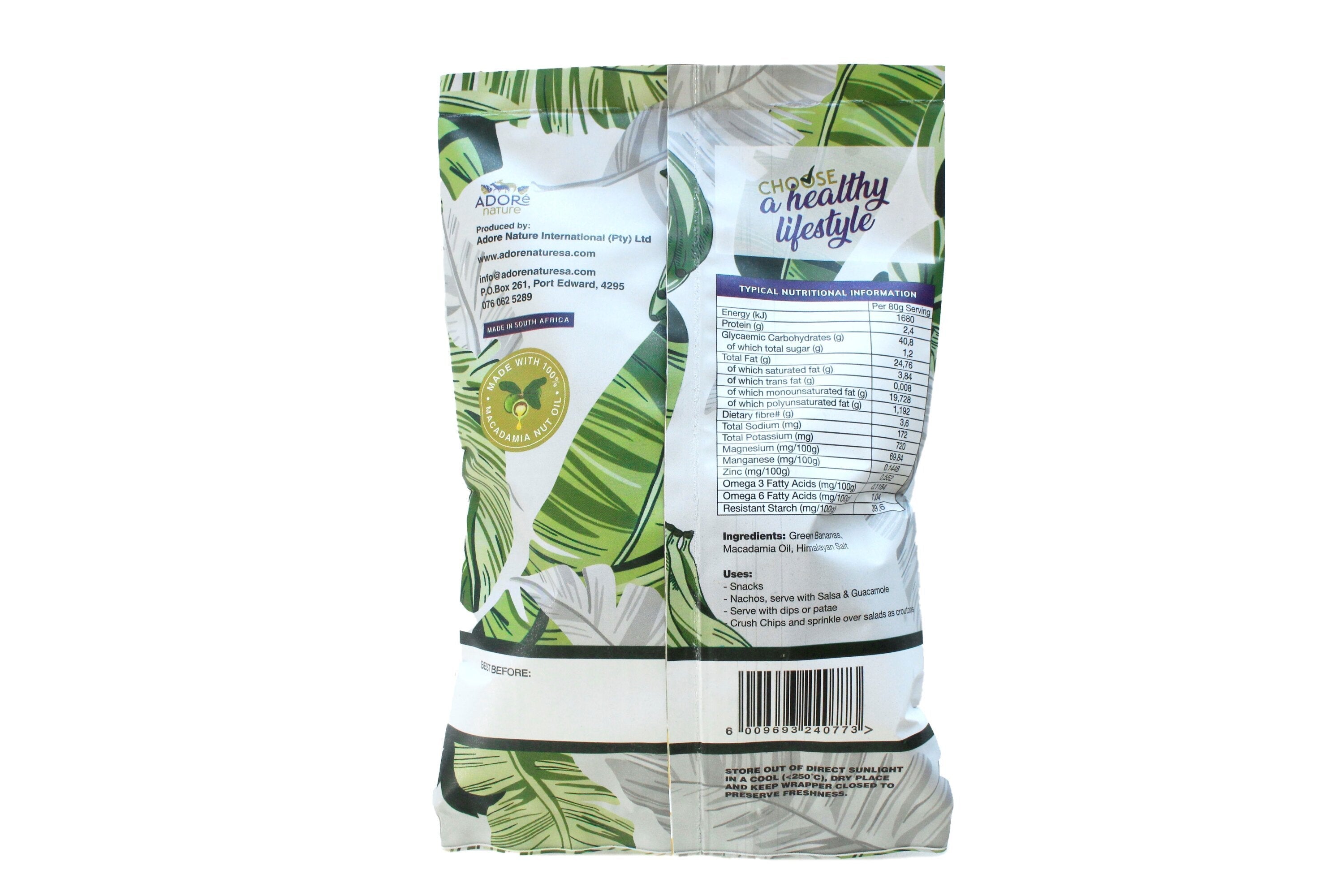 Adore Nature - Green Banana Chips Lightly Salted 80g