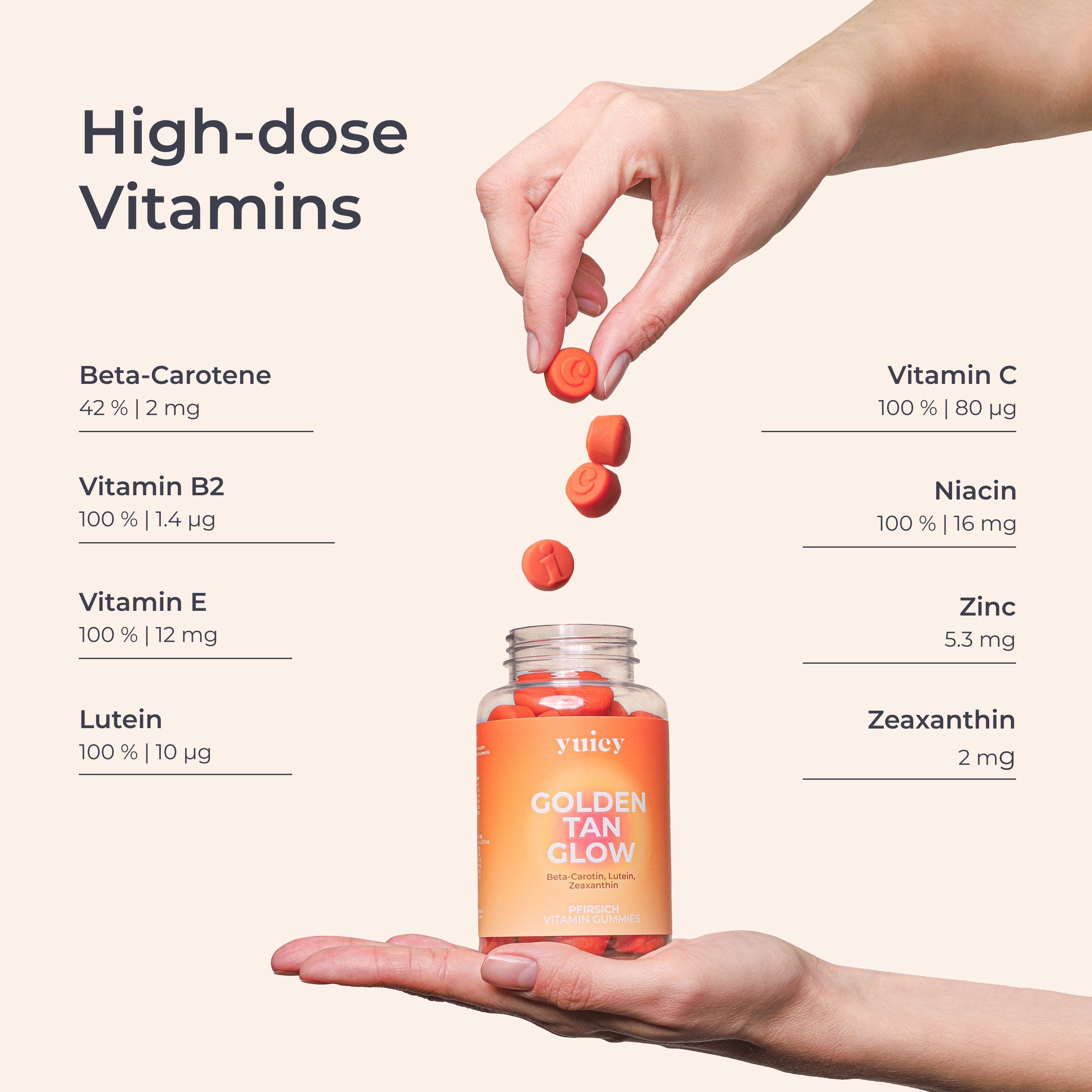 yuicy - Tan Glow Beta Carotene Gummies 60s