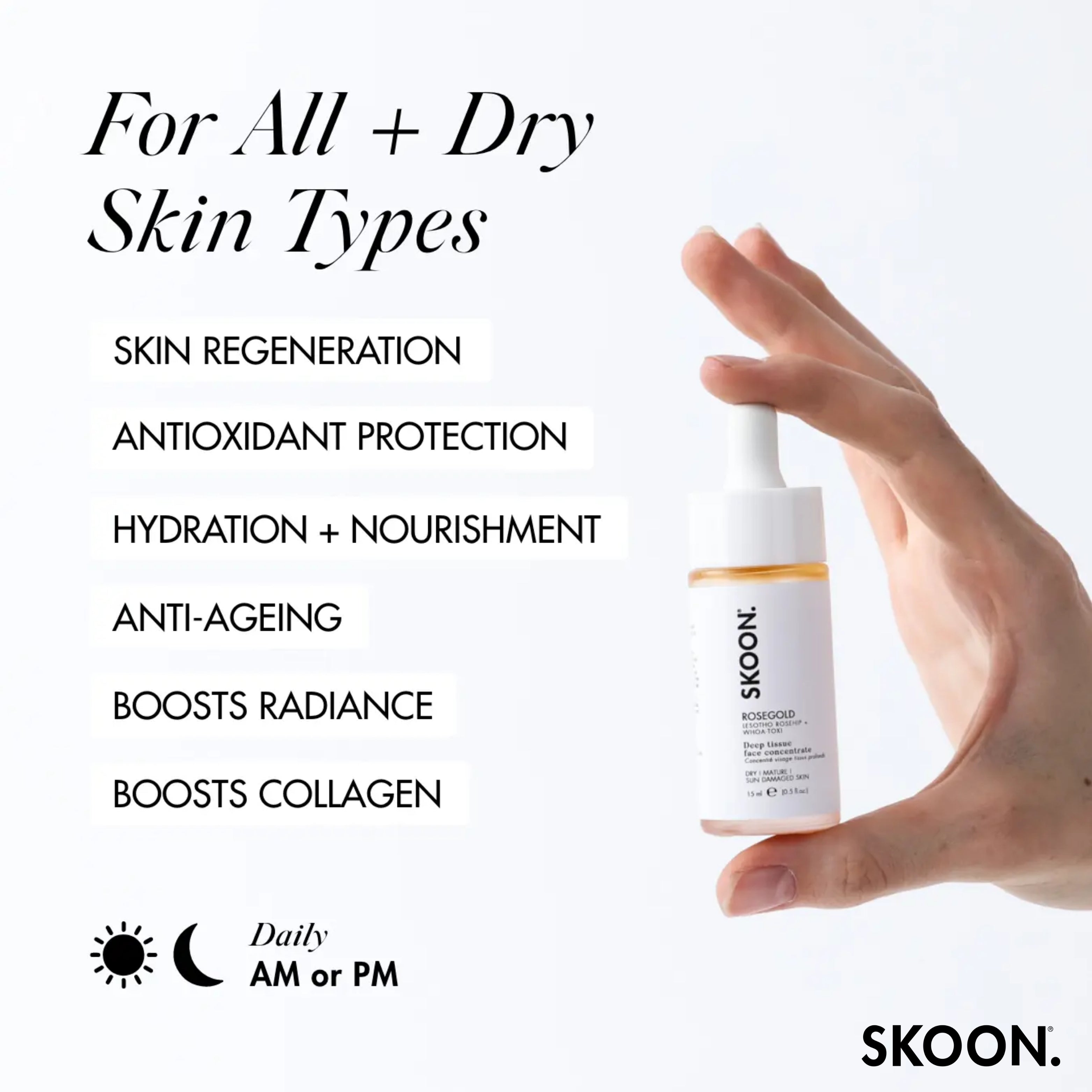 SKOON - Rosegold Deep Tissue Face Concentrate 15ml+Refill 15ml