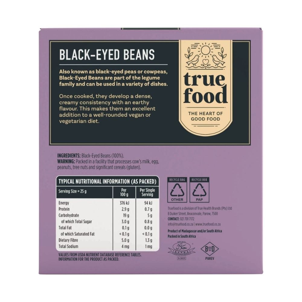 Truefood - Black Eye Beans 400g