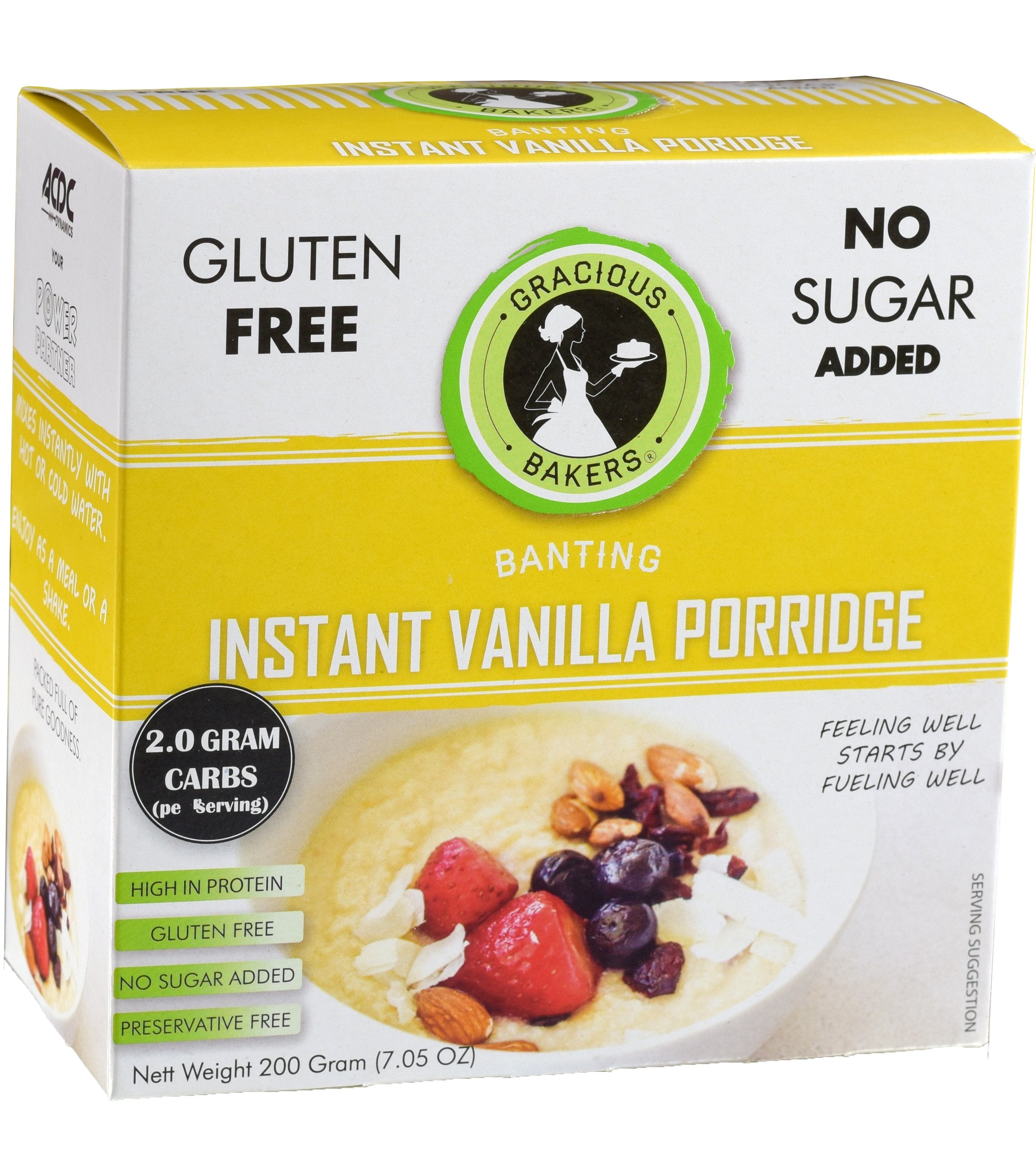 Gracious Bakers - Vanilla Porridge Gluten Free 200g