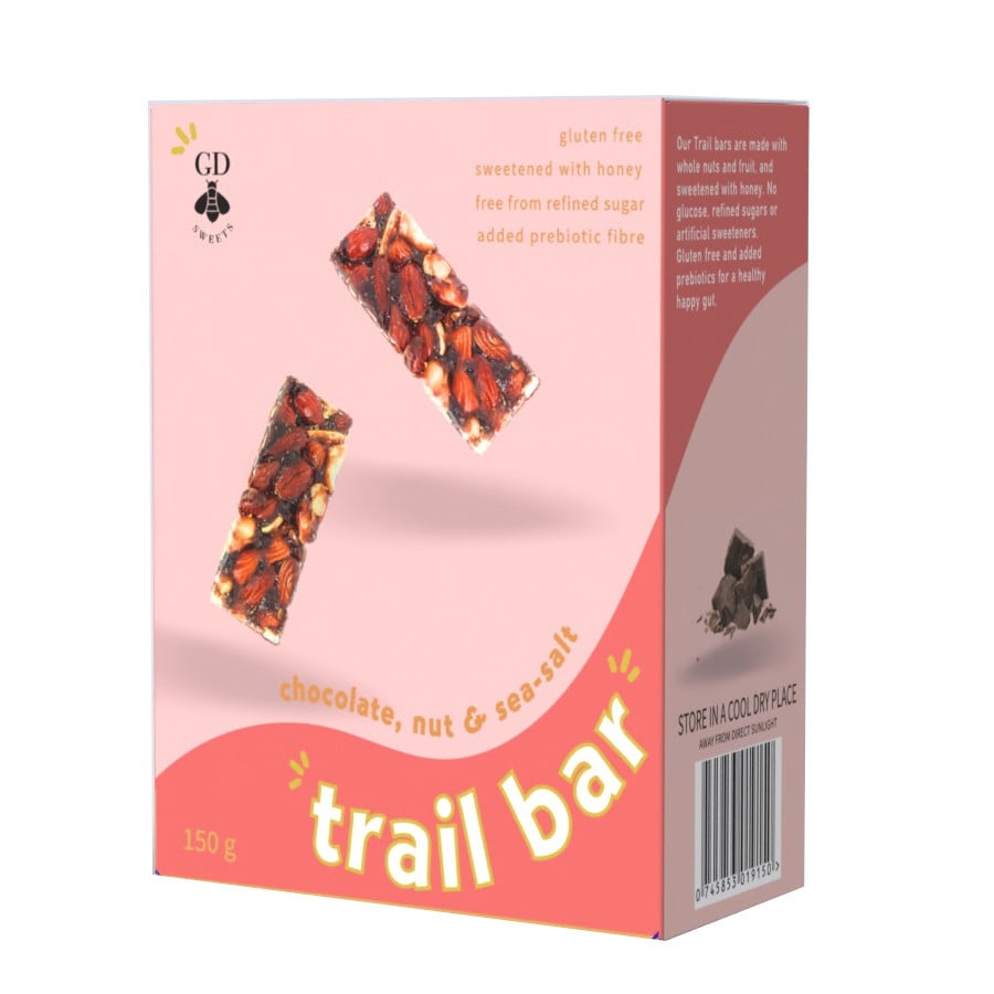 Gayleen's Decadence - Trail Bar Chocolate Nuts Sea Salt 150g