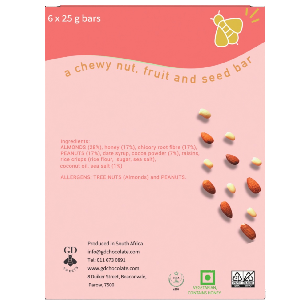 Gayleen's Decadence - Trail Bar Chocolate Nuts Sea Salt 150g