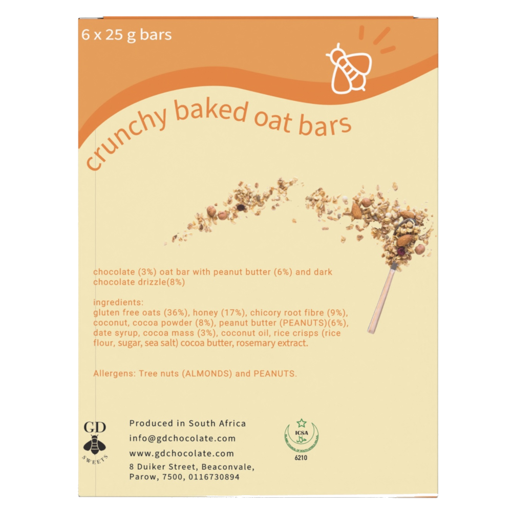 Gayleen's Decadence - Oat Bars Peanut Butter Dark Chocolate 150g