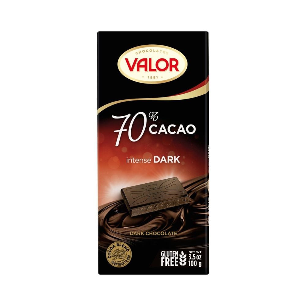 Valor -70% Dark Chocolate Cacao Sugar Free 35g