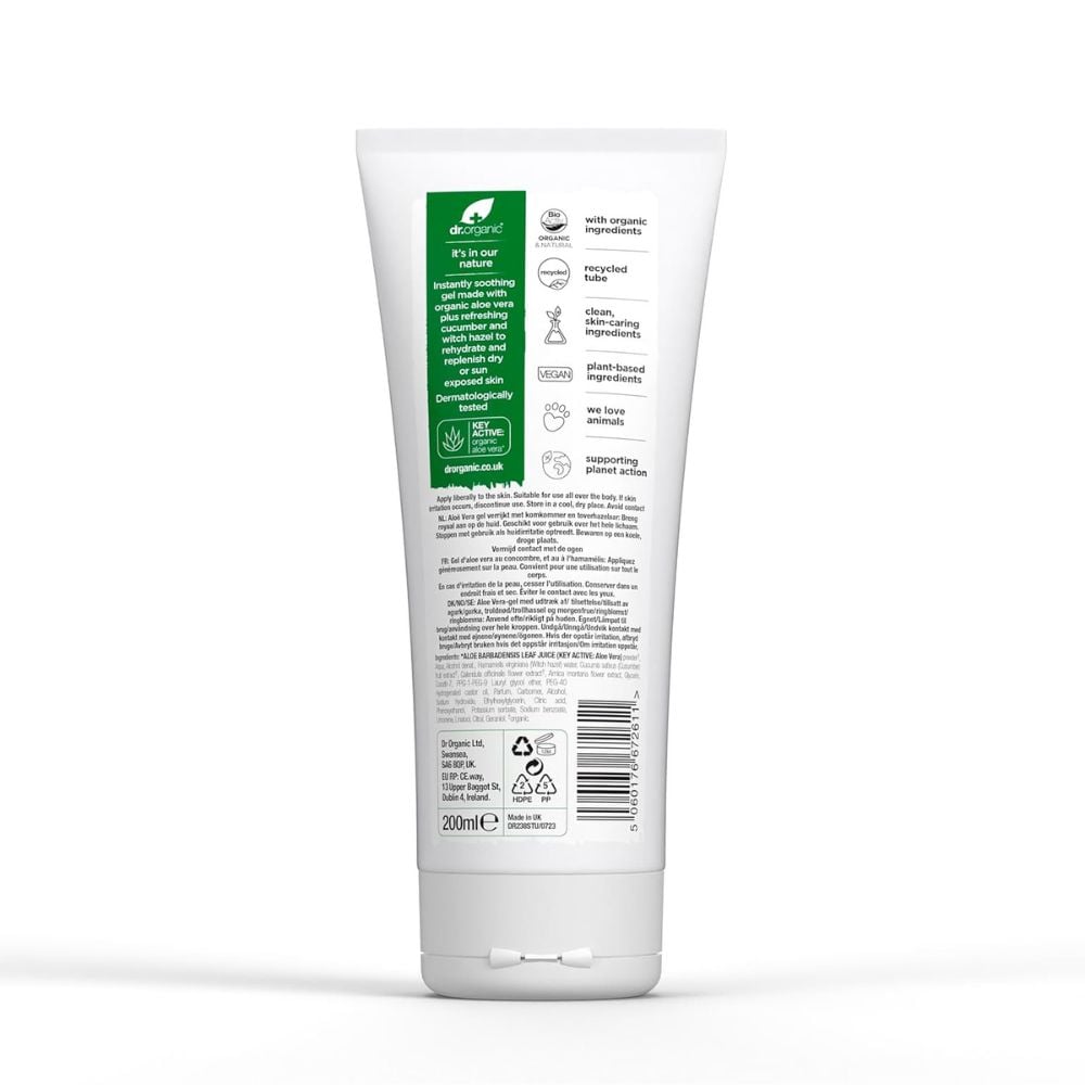 Dr Organic - Aloe Vera Gel With Cucumber 200ml