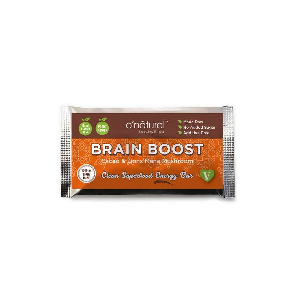 O'Natural - Chocolate Superfood Bar Brain Boost  (Lions Mane Mushroom) 40g