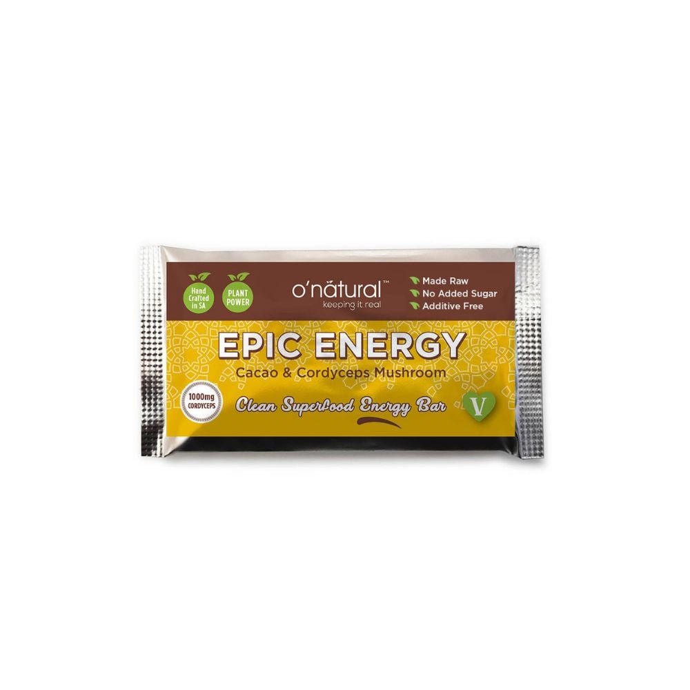 O'Natural - Chocolate Superfood Bar Epic Energy (Cordyceps Mushroom) 40g