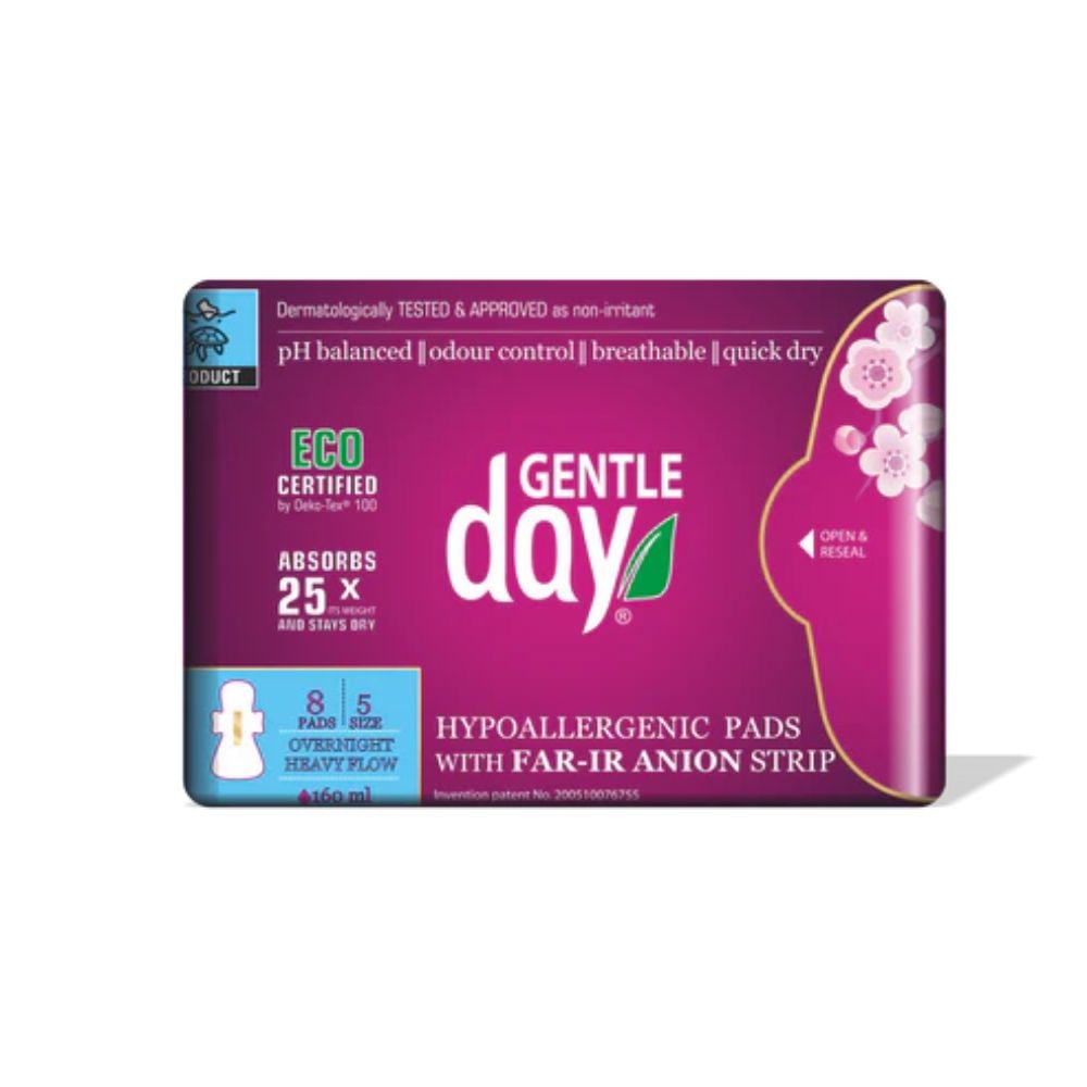 Gentle Day - Organic Pads Overnight/ Heavy Flow 8s