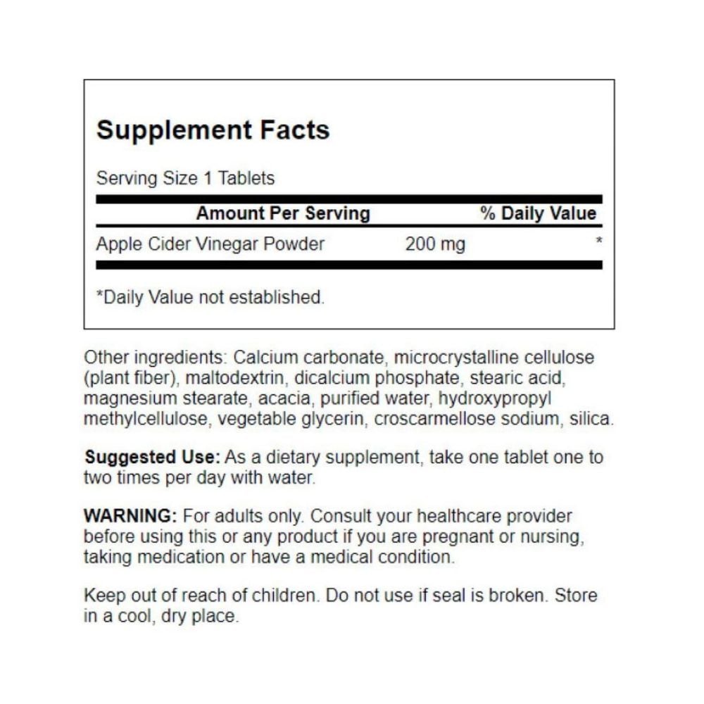 Swanson - Apple Cider Vinegar Double Strength 200mg 120s