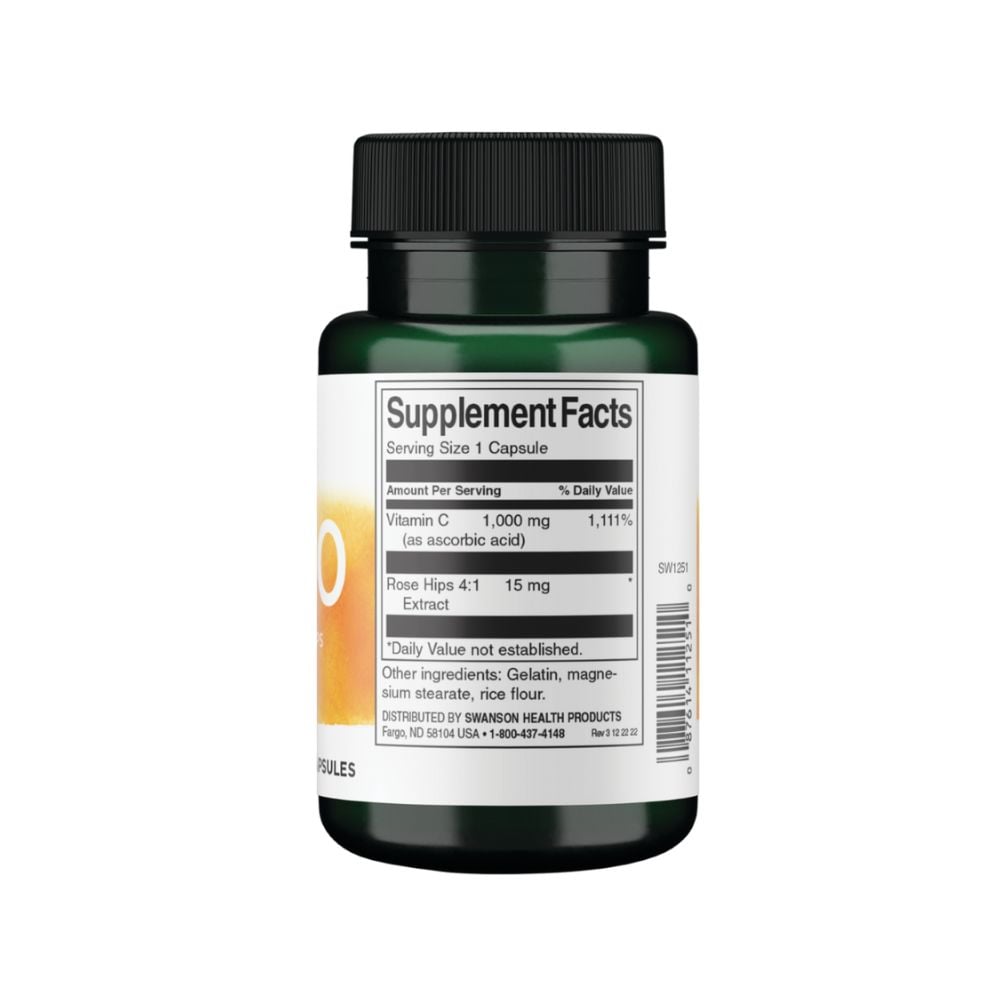 Swanson - C-1000 Vitamin C with Rose Hips 1000mg 30s