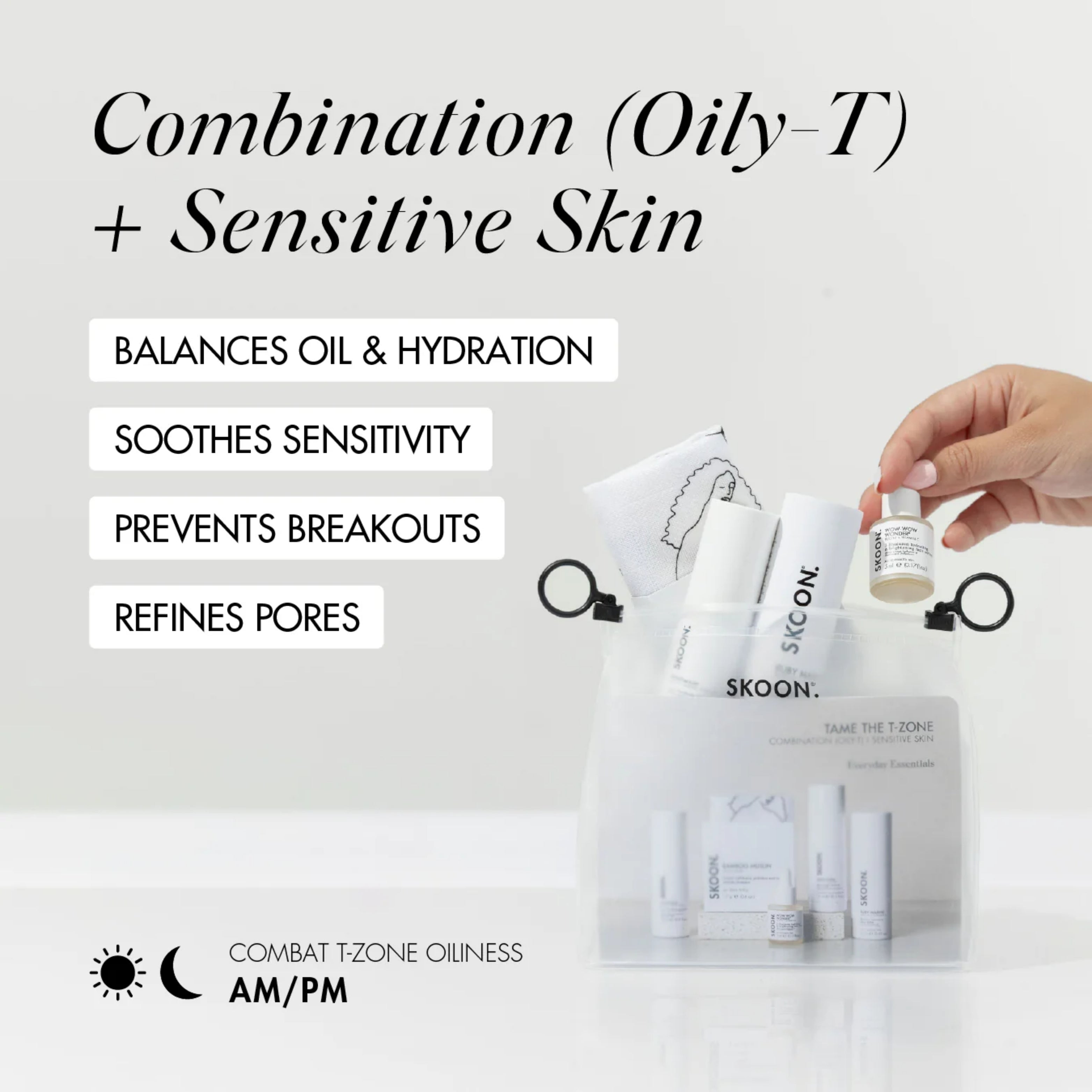 SKOON - Tame The Zone Combination ( Oily T) + Sensitive Skin Set