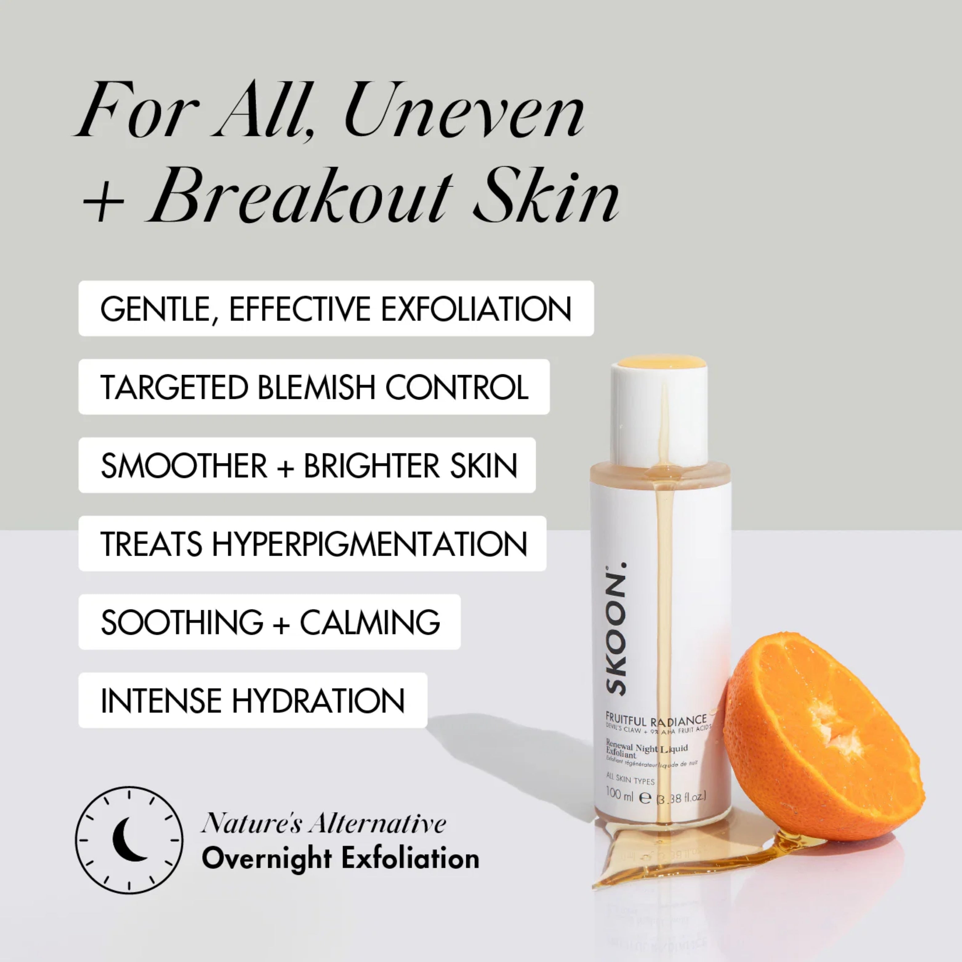 SKOON - Fruitful Radiance Renewal Night Liquid Exfoliant 100ml