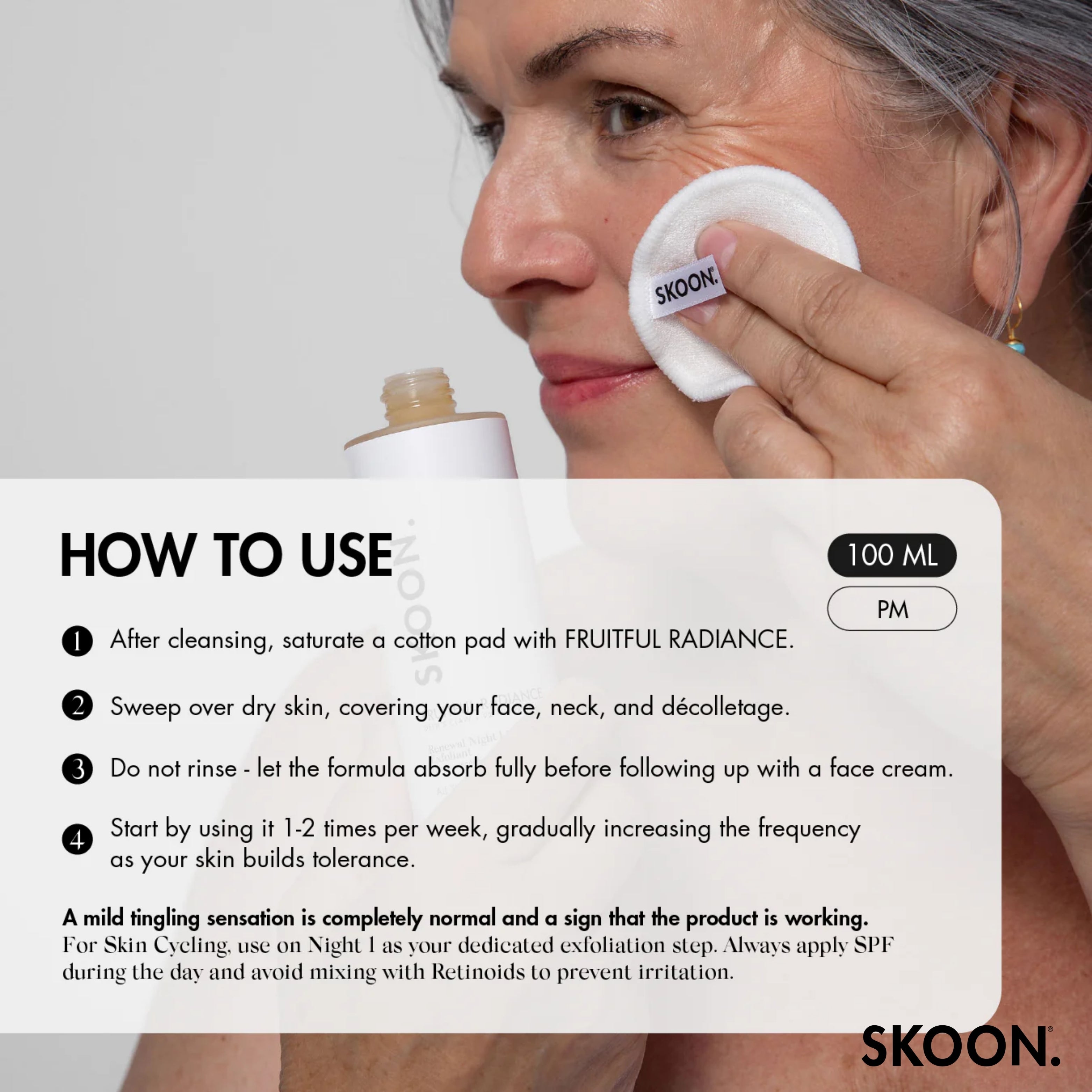 SKOON - Fruitful Radiance Renewal Night Liquid Exfoliant 100ml