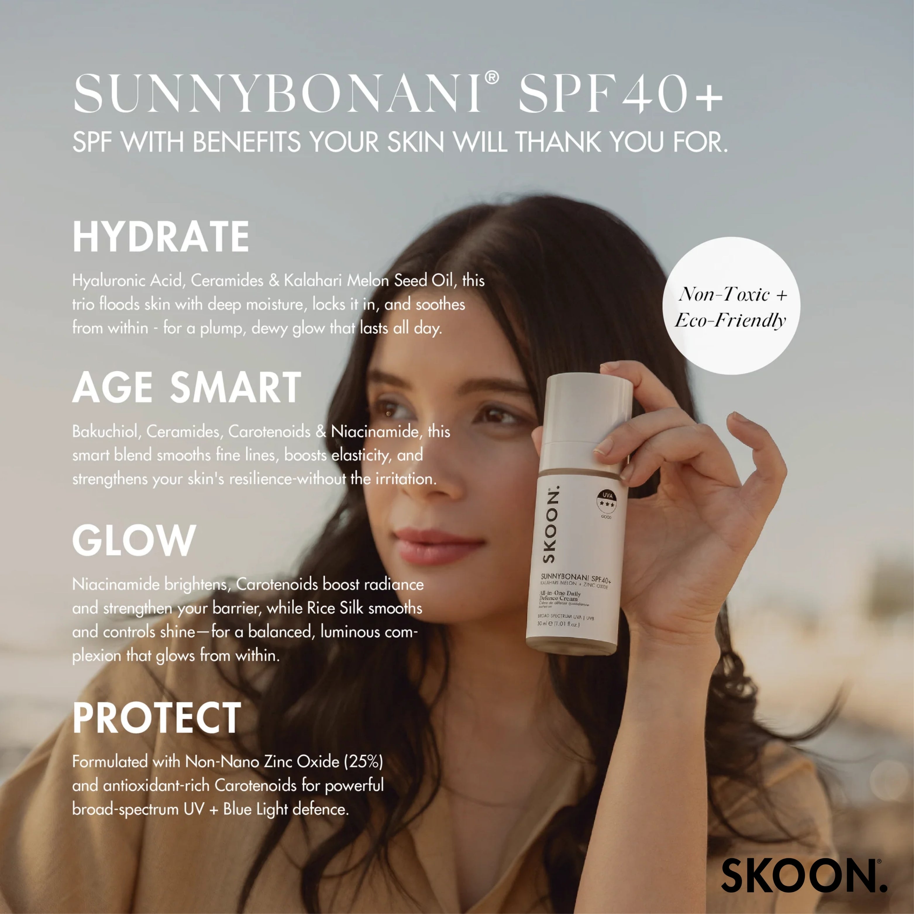 SKOON - Sunnybonani SPF40+ All-In-One Daily Defence Cream 30ml