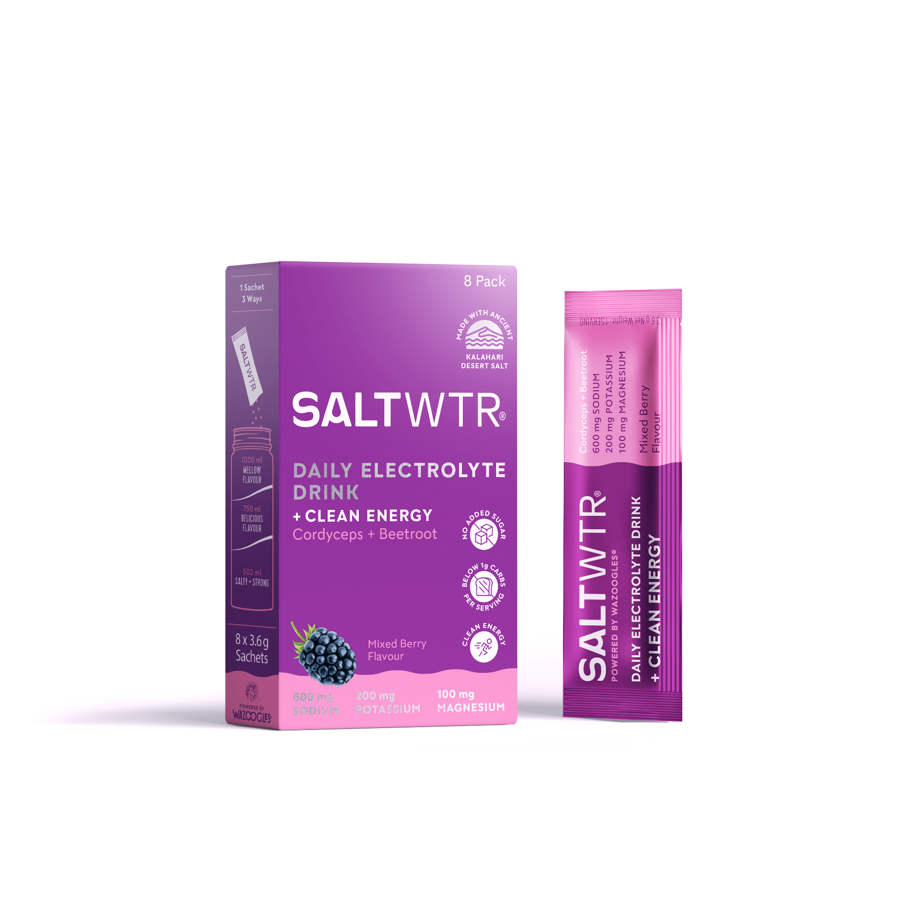 SALTWTR - Electrolytes Mixed Berry Clean Energy Hydration 8s