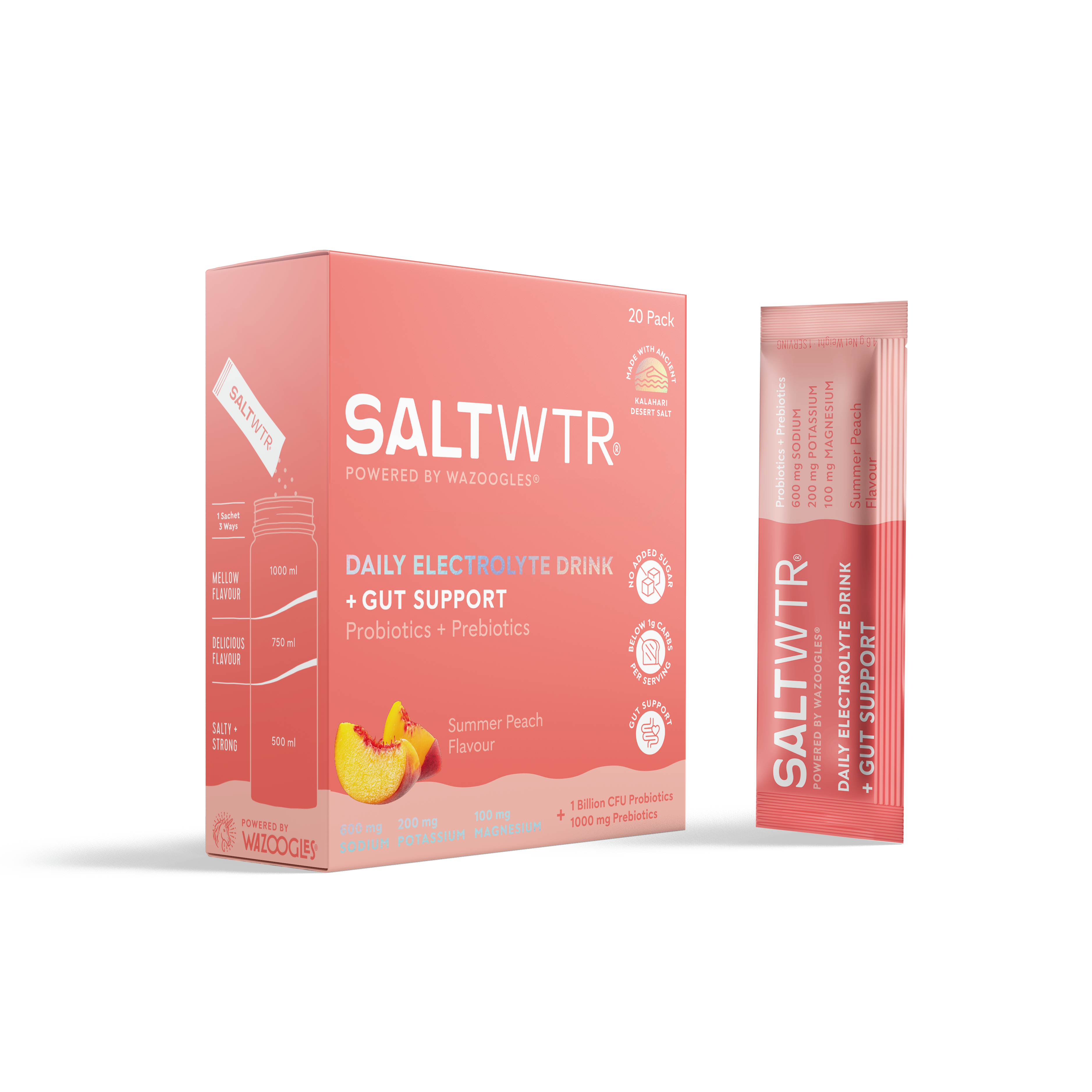 SALTWTR - Electrolytes Summer Peach Gut Support  Hydration 20s