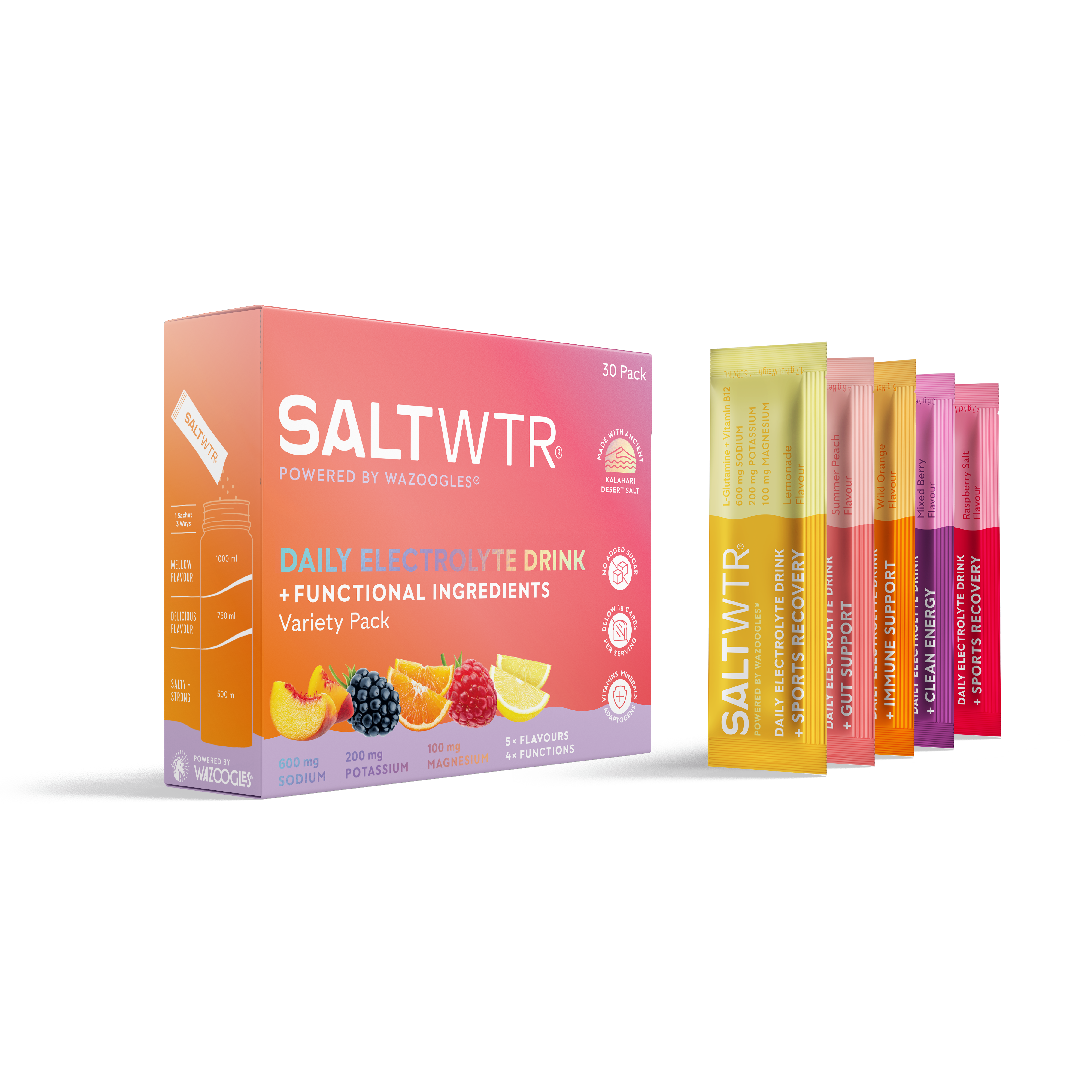 SALTWTR - Electrolytes Variety Pack Clean Hydration 30s