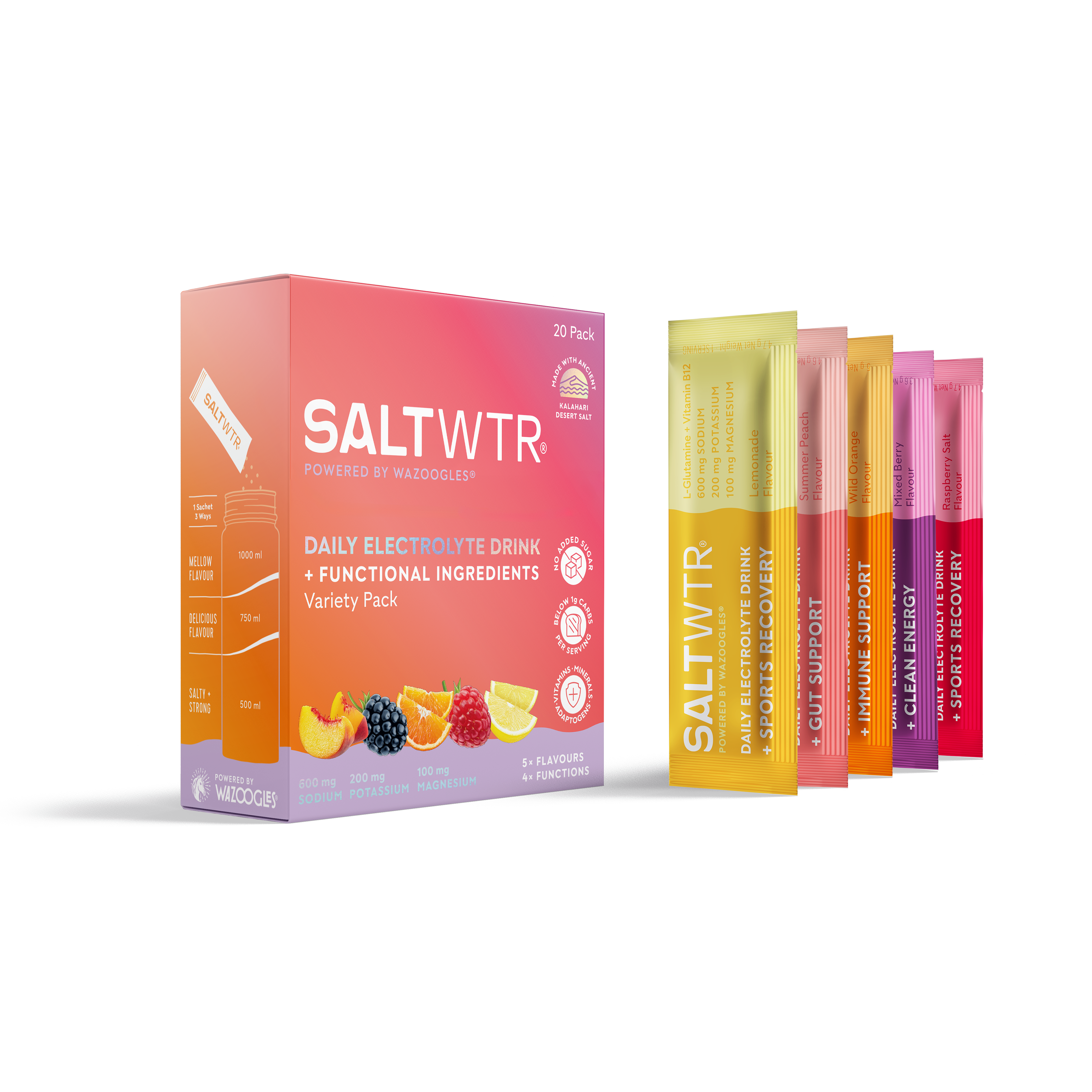 SALTWTR - Electrolytes Variety Pack Clean Hydration 20s