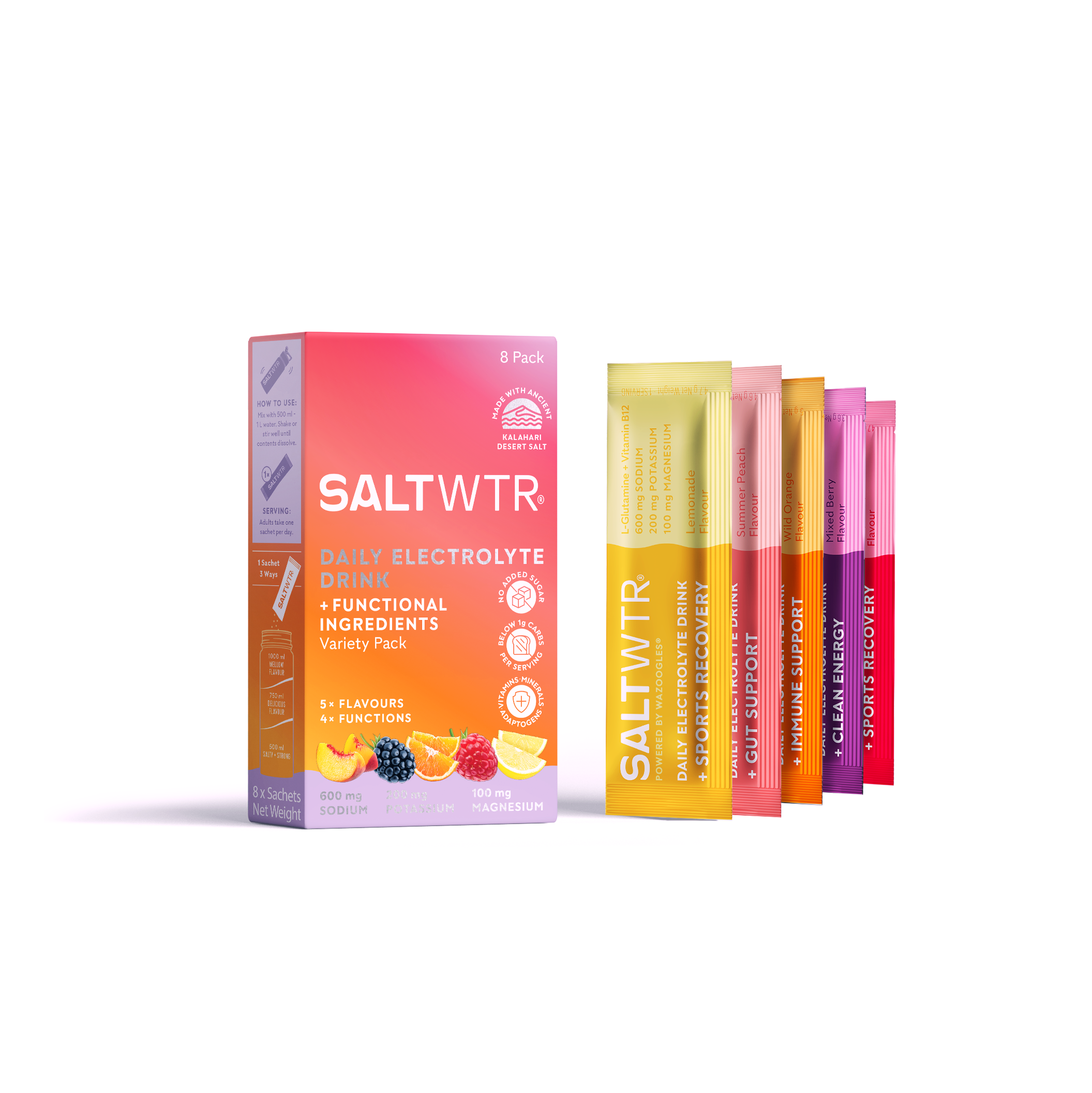 SALTWTR - Electrolytes Variety Pack Clean Hydration 8s