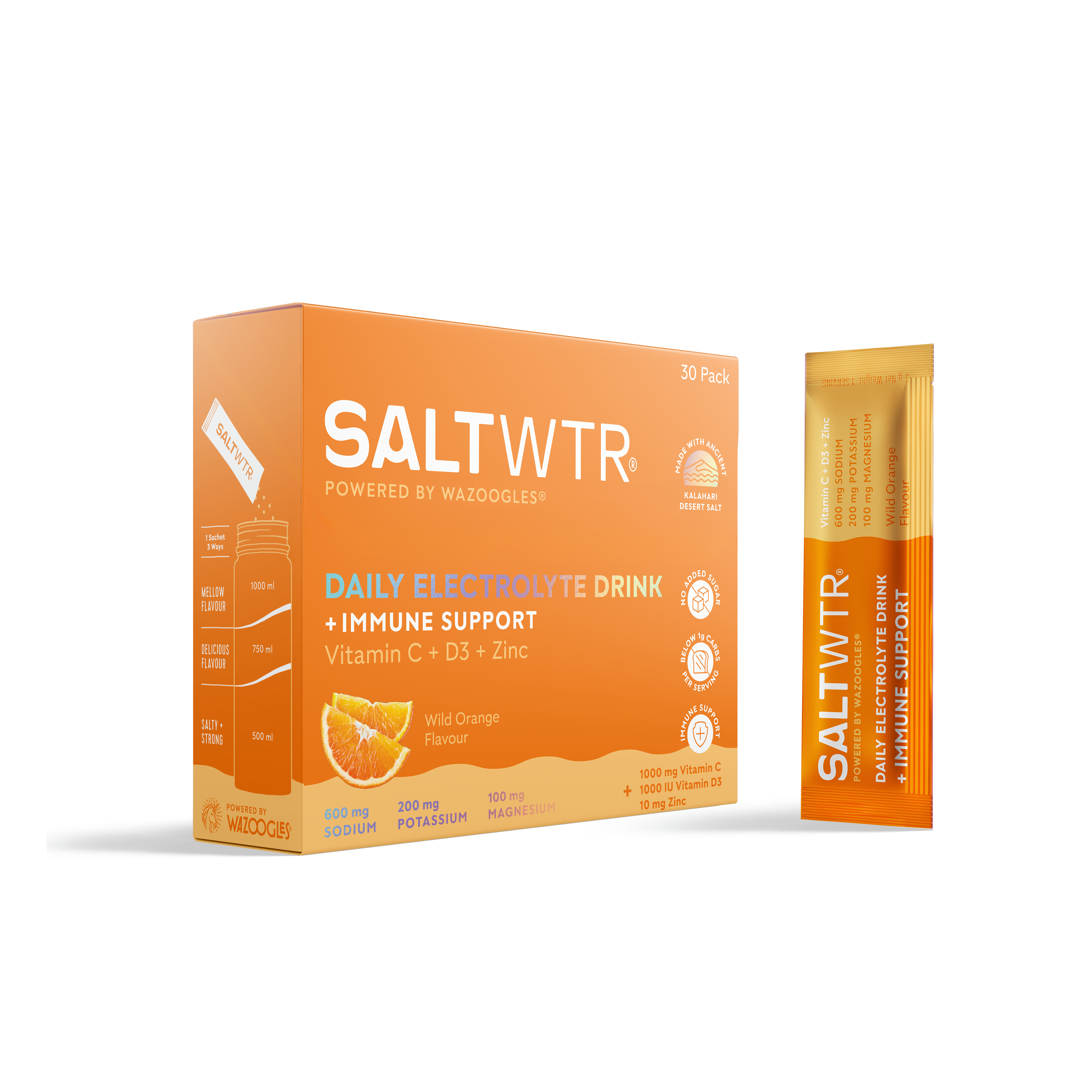 SALTWTR - Electrolytes Wild Orange Immune Support 30s