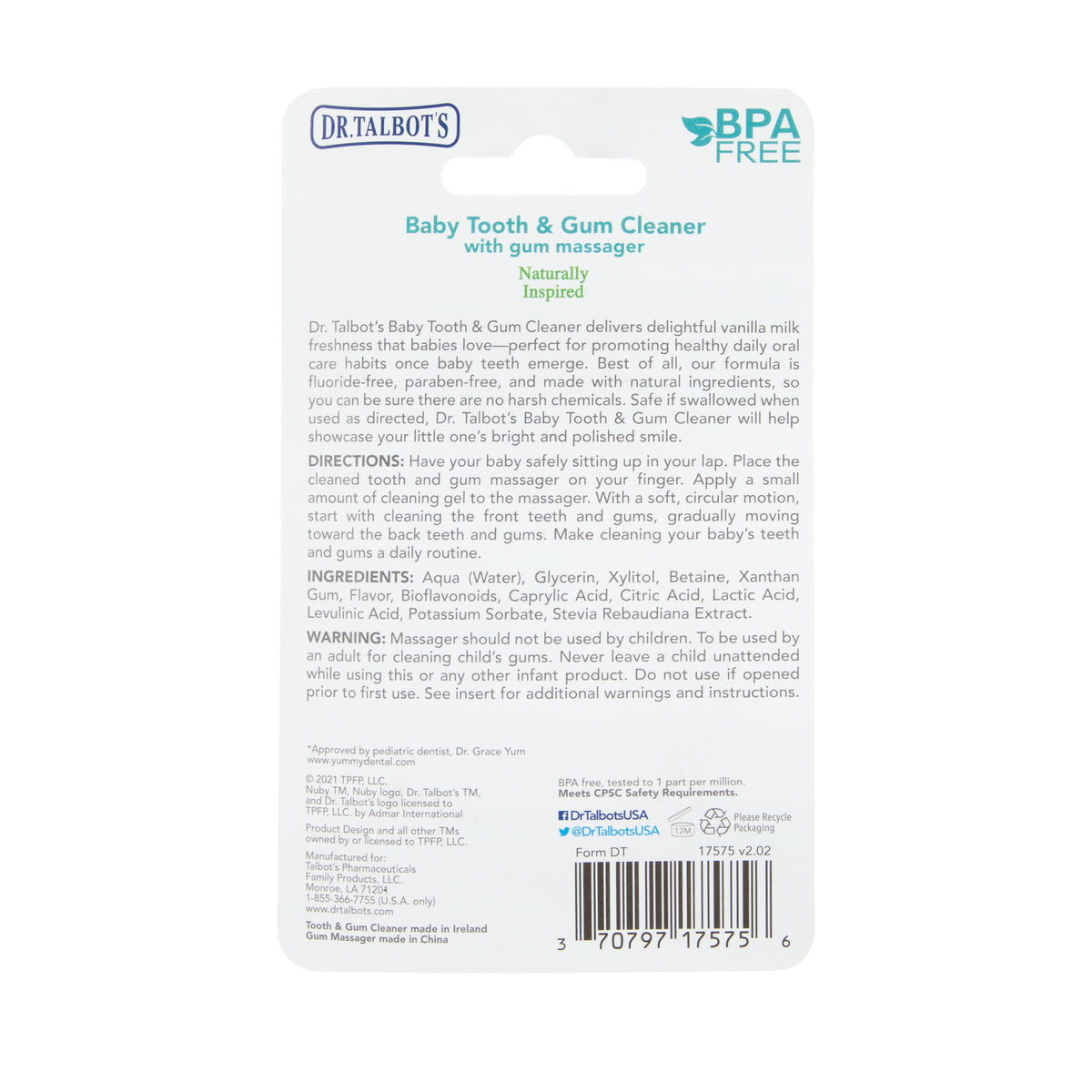 Dr Talbot's - Baby Toothpaste & Finger Brush Set