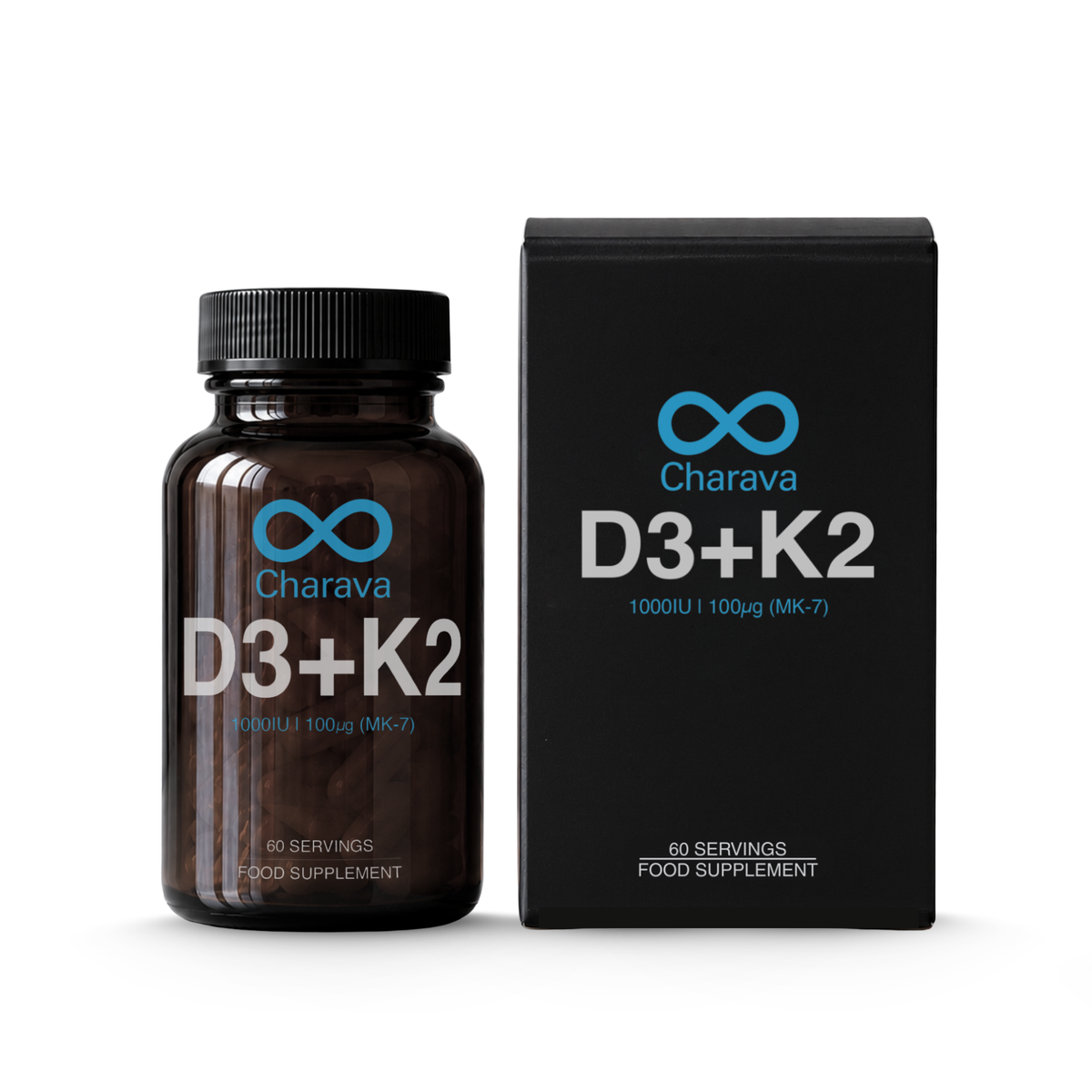 Charava - D3 (1000IU) + K2 (MK-7) (100ug) 60s