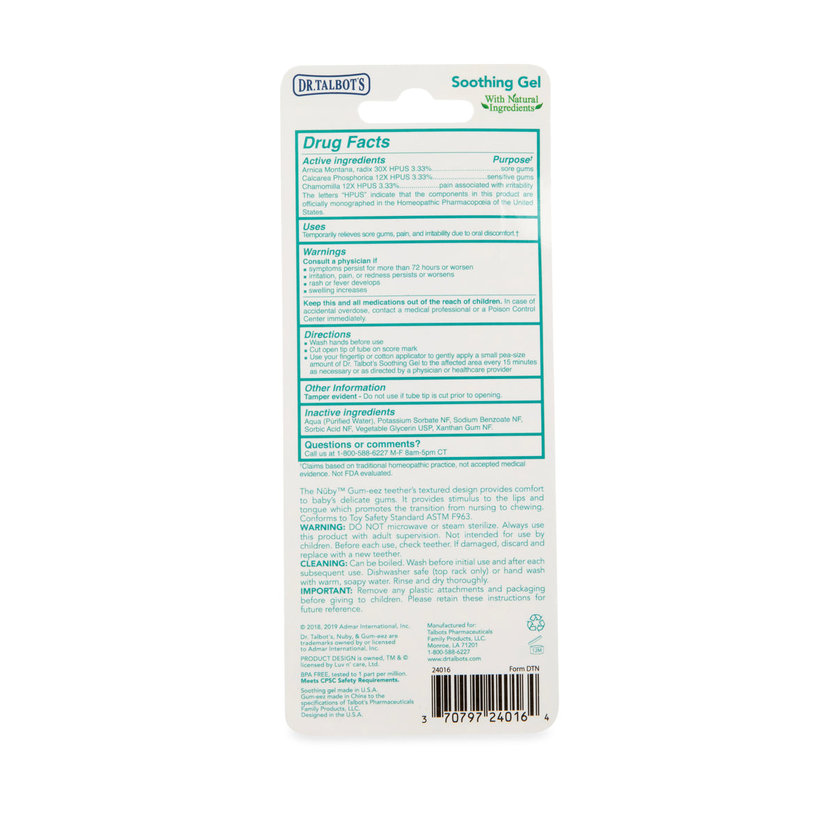 Dr Talbot's - Teething Gel With Gumeeze Teether Set