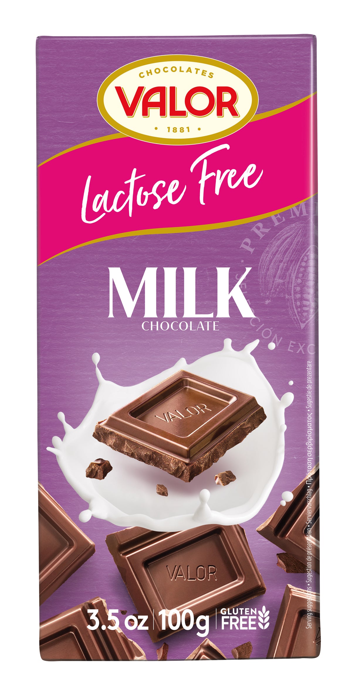Valor - Milk Chocolate Slab Lactose Free 100g