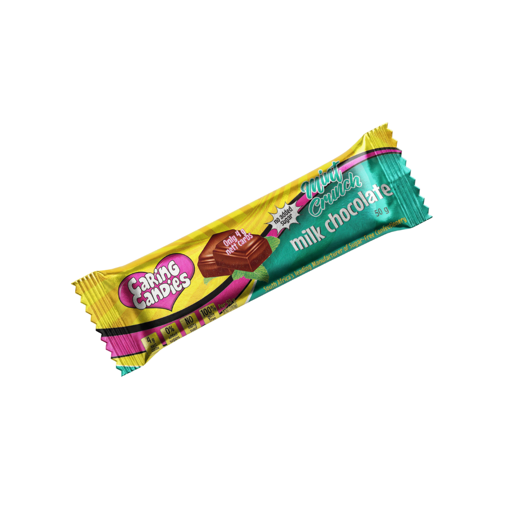 Caring Candies - Chocolate Bar Fresh Mint Sugar Free 50g