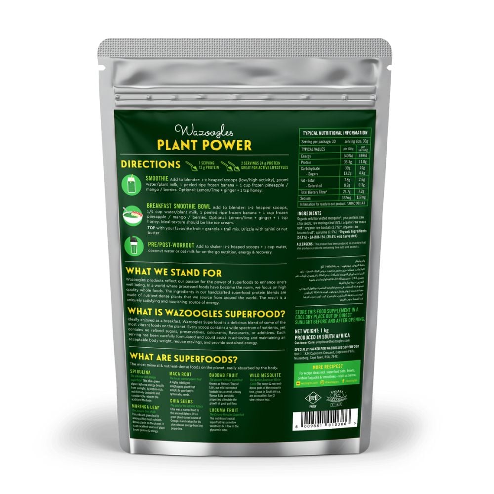 Wazoogles - Superfood Protein Blend Plant Power 1KG