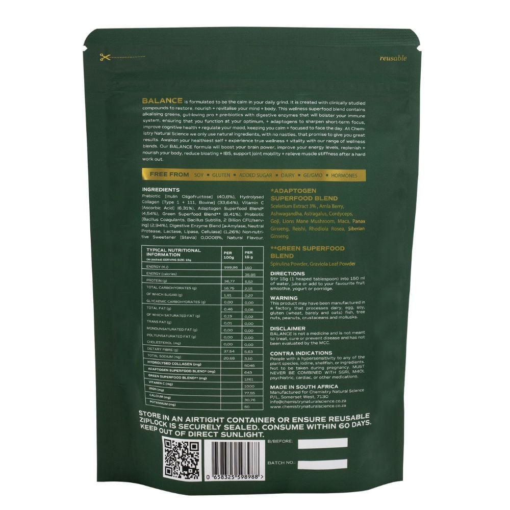 Chemistry Natural Science - Balance Gut Nutrify Mood Wellness Blend 375g