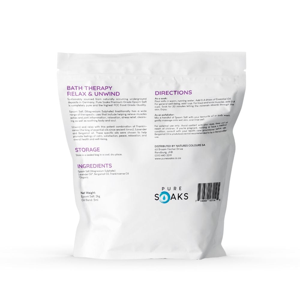 Pure Soaks - Epsom Salt Relax & Unwind 2kg