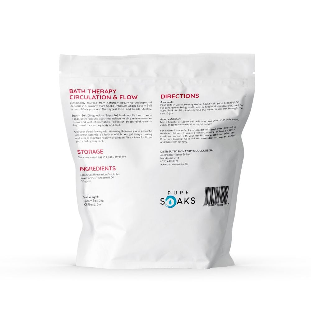 Pure Soaks - Epsom Salt Circulation & Flow 2kg