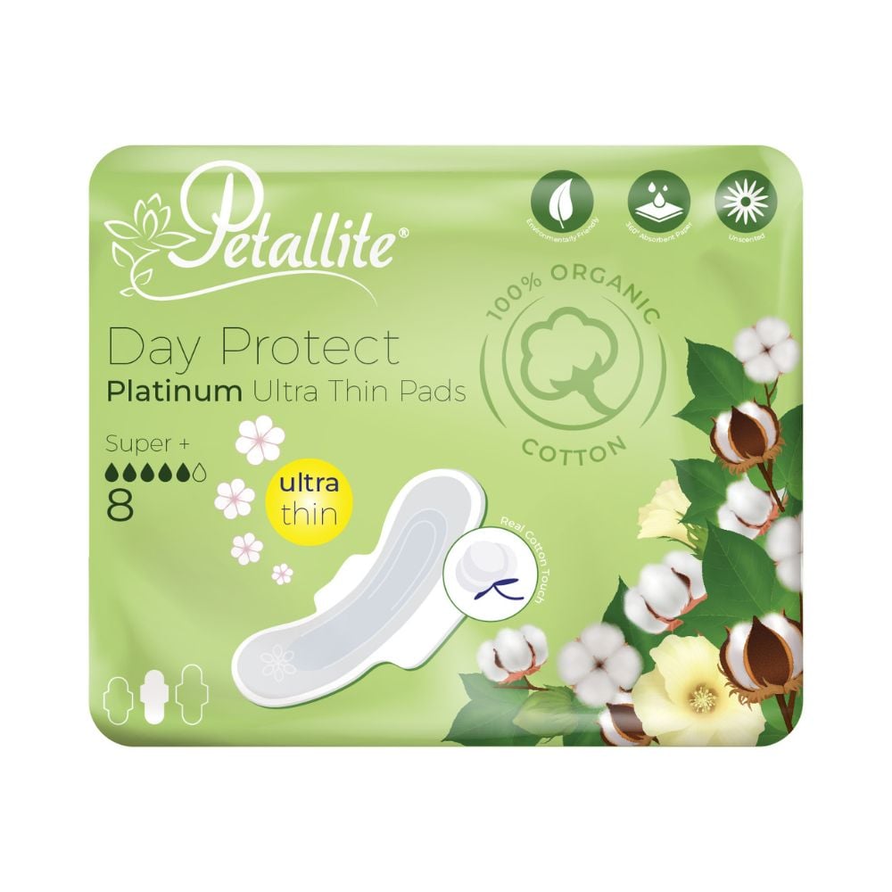Petallite - Organic Day Protect Ultra-Thin Sanitary Pads 8s