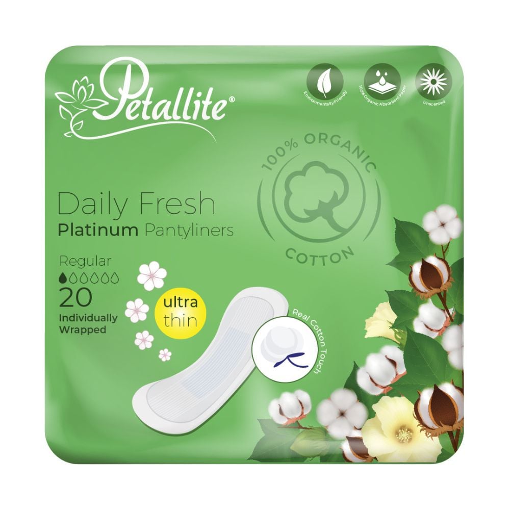 Petallite - Organic Daily Fresh Platinum Pantyliners 20s