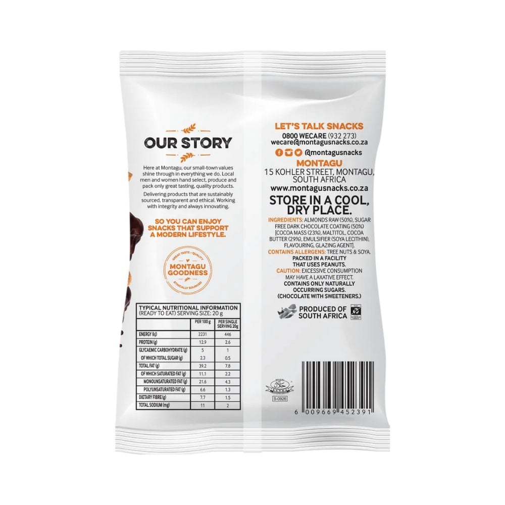 Montagu - Almonds Coated with Dark Chocolate Sugar Free  60g