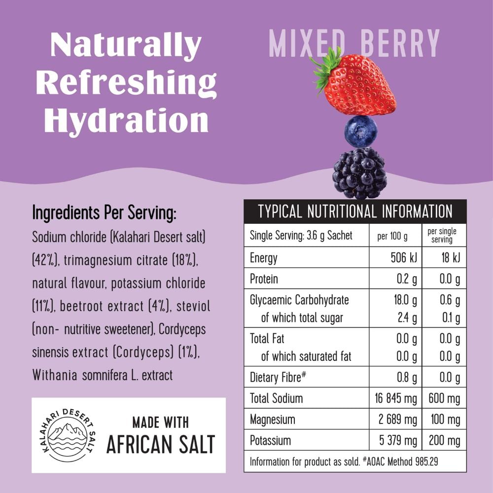 SALTWTR - Electrolytes Mixed Berry Clean Energy Hydration 20s