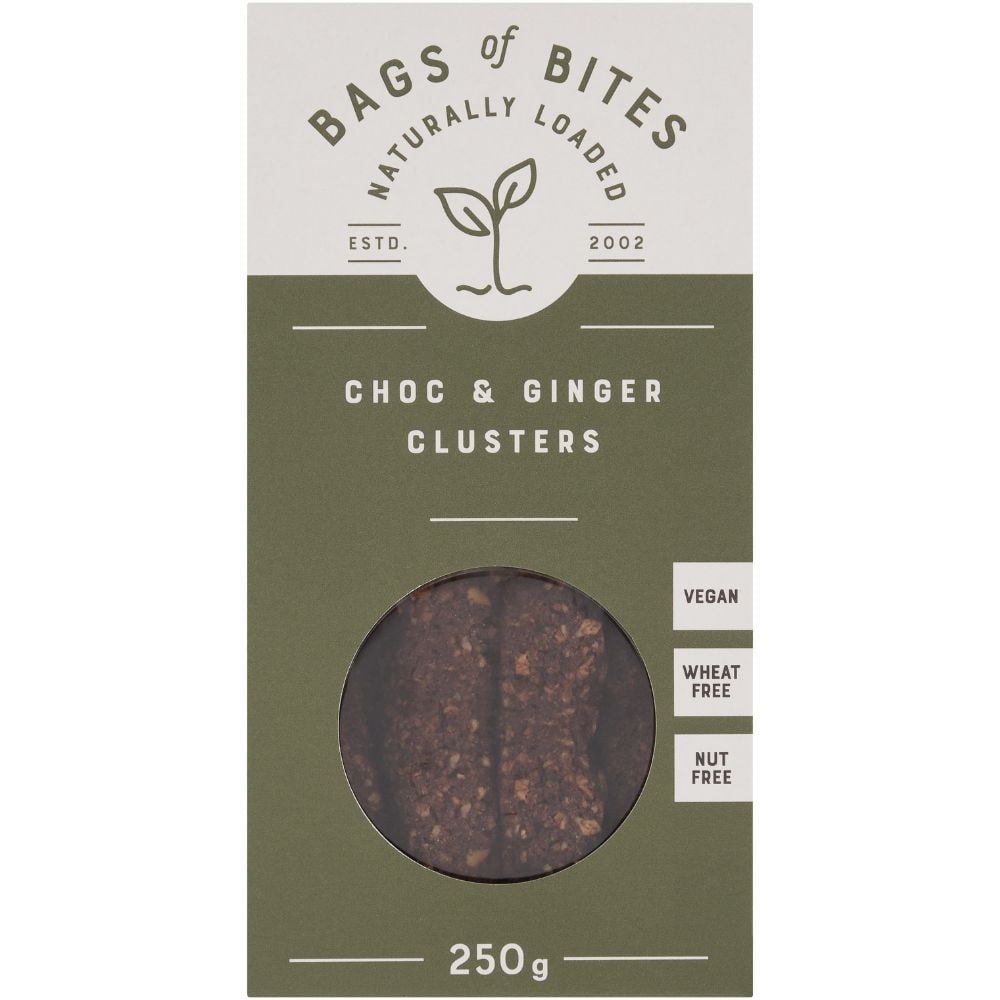 Bags of Bites - Cluster Chocolate & Ginger 250g