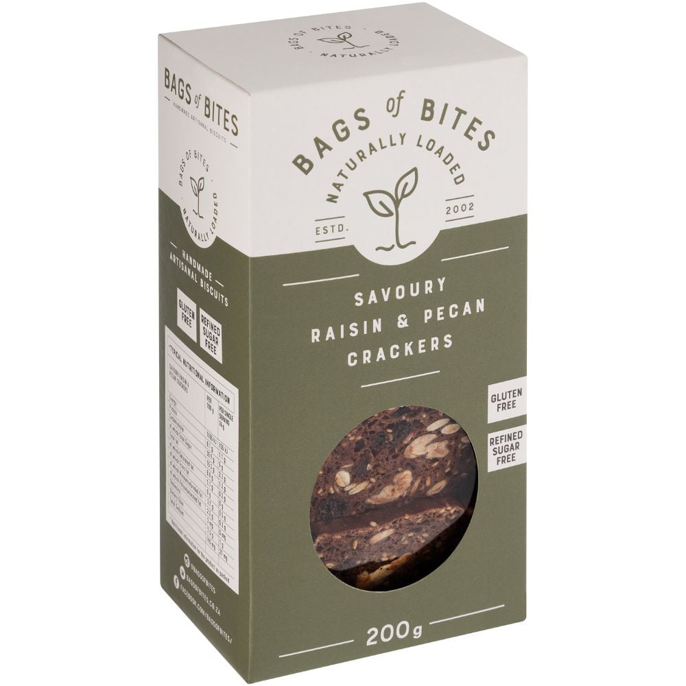 Bags of Bites - Crackers Raisin & Pecan 200g