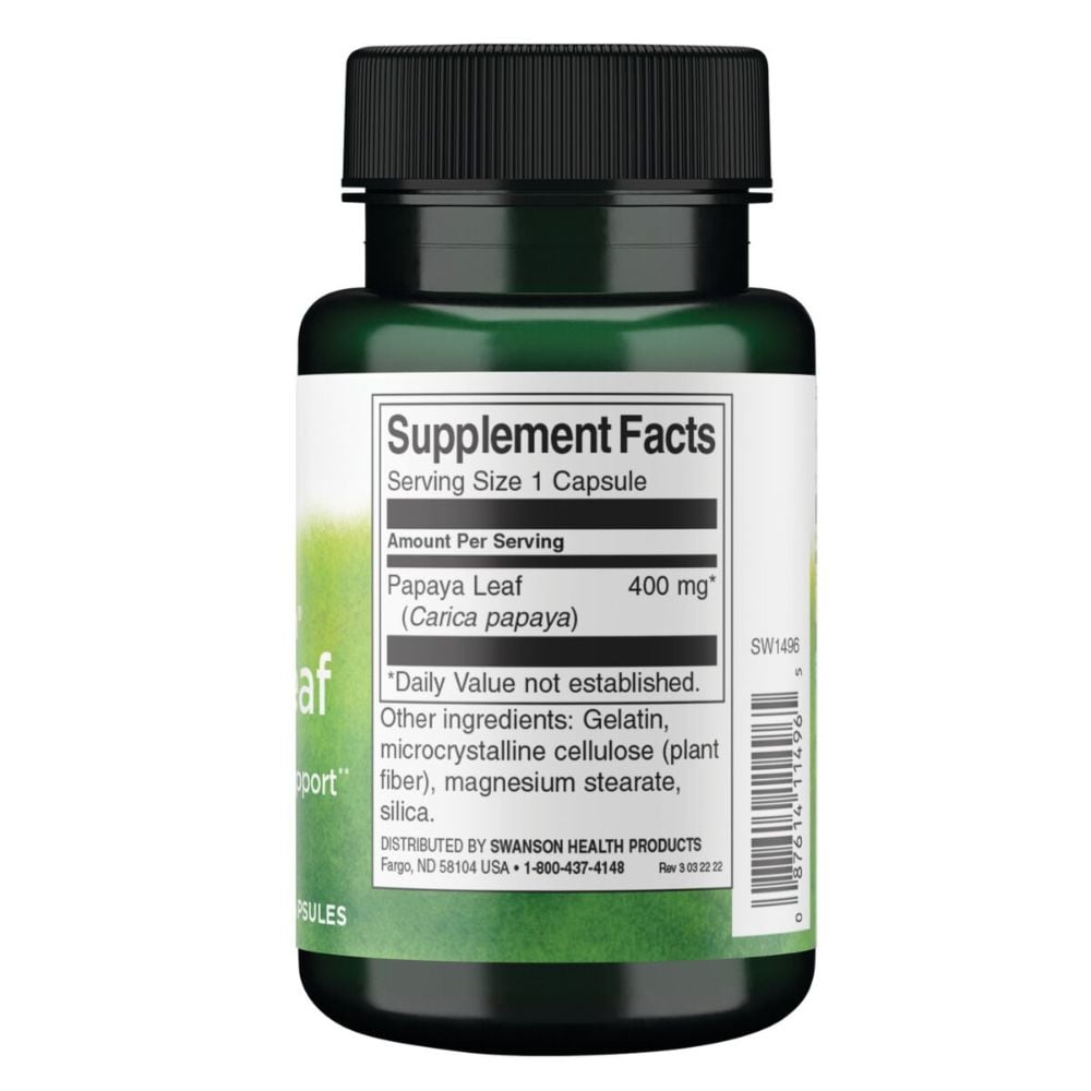 Swanson - Full Spectrum Papaya Leaf 400 mg 60s
