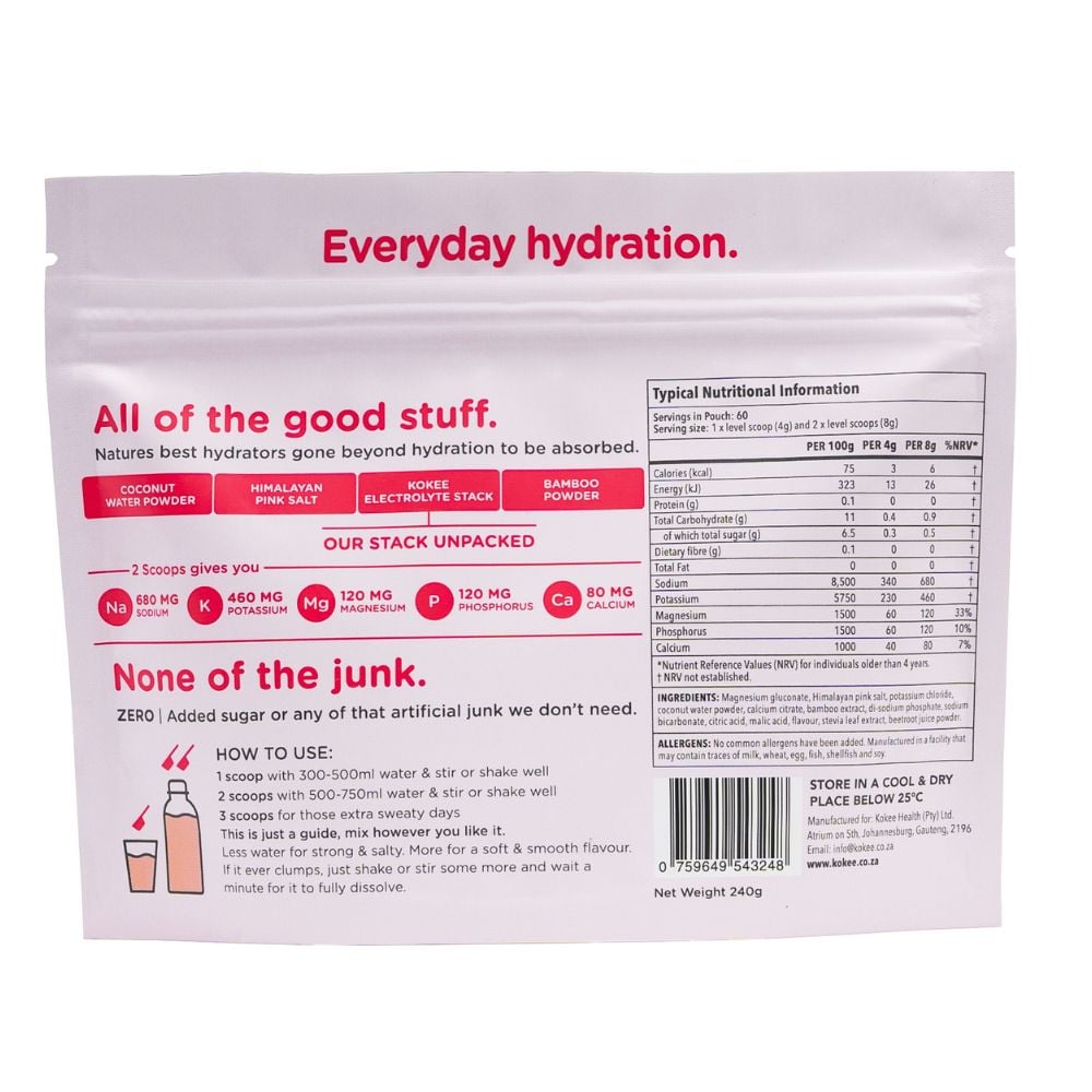 Kokee - Everyday Electrolyte Mix Raspberry 60 Scoops 240g