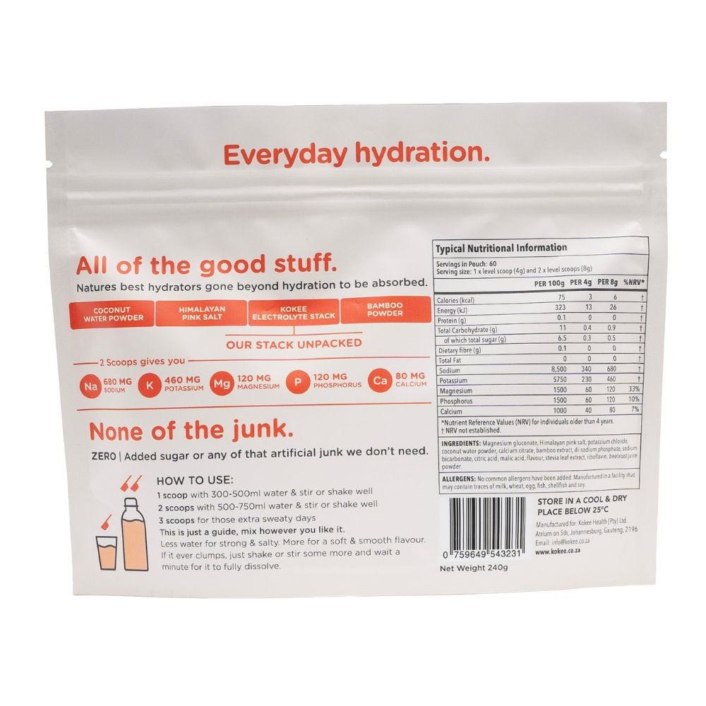 Kokee - Everyday Electrolyte Mix Naartjie Strawberry 60 Scoops 240g