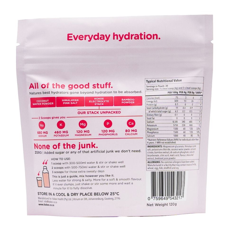 Kokee - Everyday Electrolyte Mix Raspberry 30 Scoops 120g